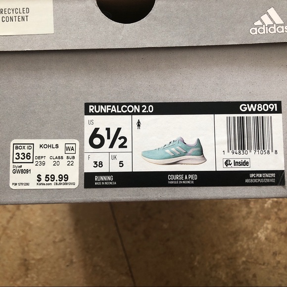 Adidas Run Falcon 2.0 Sneakers Sz 6.5 New with Box - Picture 2 of 12